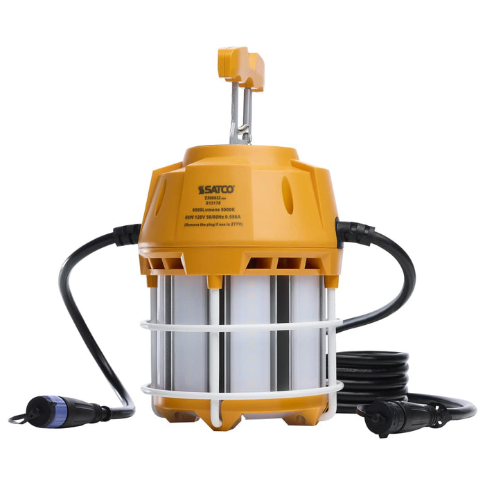 Work Light Satco S13170 60 Watt LED Hi-Pro Temp Work Light - 5000K - Corncob Shape - 80 CRI - Orange Finish Satco