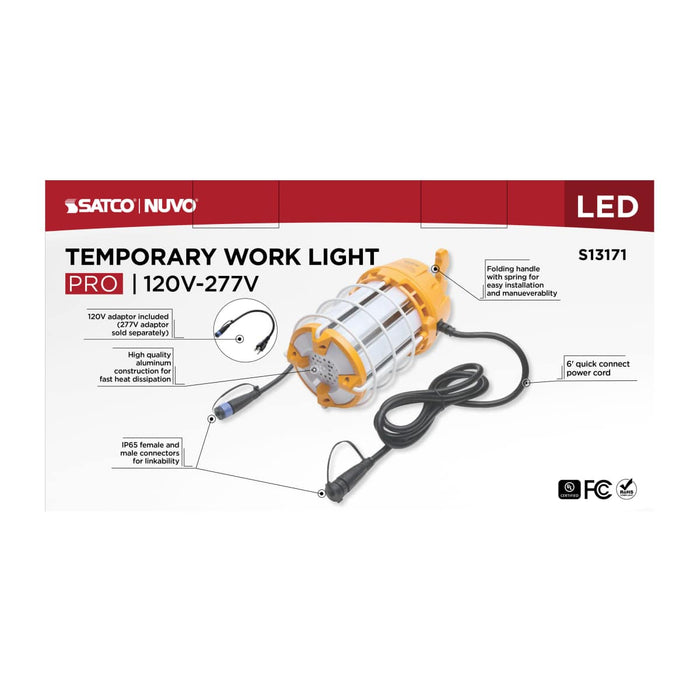 Work Light Satco S13171 100 Watt LED Hi-Pro Temp Work Light - 5000K - Corncob Shape - 80 CRI - Orange Finish Satco