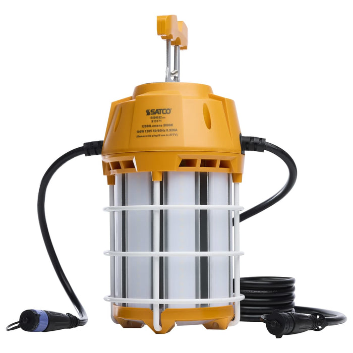 Work Light Satco S13171 100 Watt LED Hi-Pro Temp Work Light - 5000K - Corncob Shape - 80 CRI - Orange Finish Satco