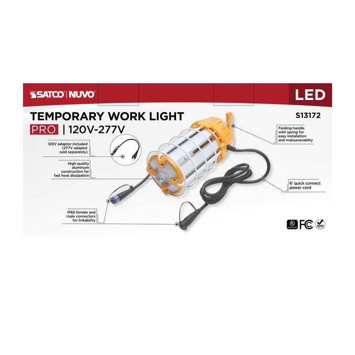 Work Light Satco S13172 150 Watt LED Hi-Pro Temp Work Light - 5000K - Corncob Shape - 80 CRI - Orange Finish Satco