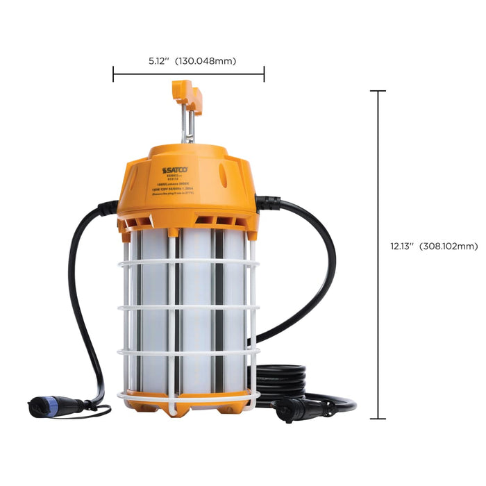 Work Light Satco S13172 150 Watt LED Hi-Pro Temp Work Light - 5000K - Corncob Shape - 80 CRI - Orange Finish Satco