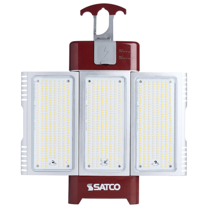 Work Light Satco S13175 30/70/100/120 Watt LED Work Light with Remote - 5000K CCT - Red Finish - 120 Volt Satco