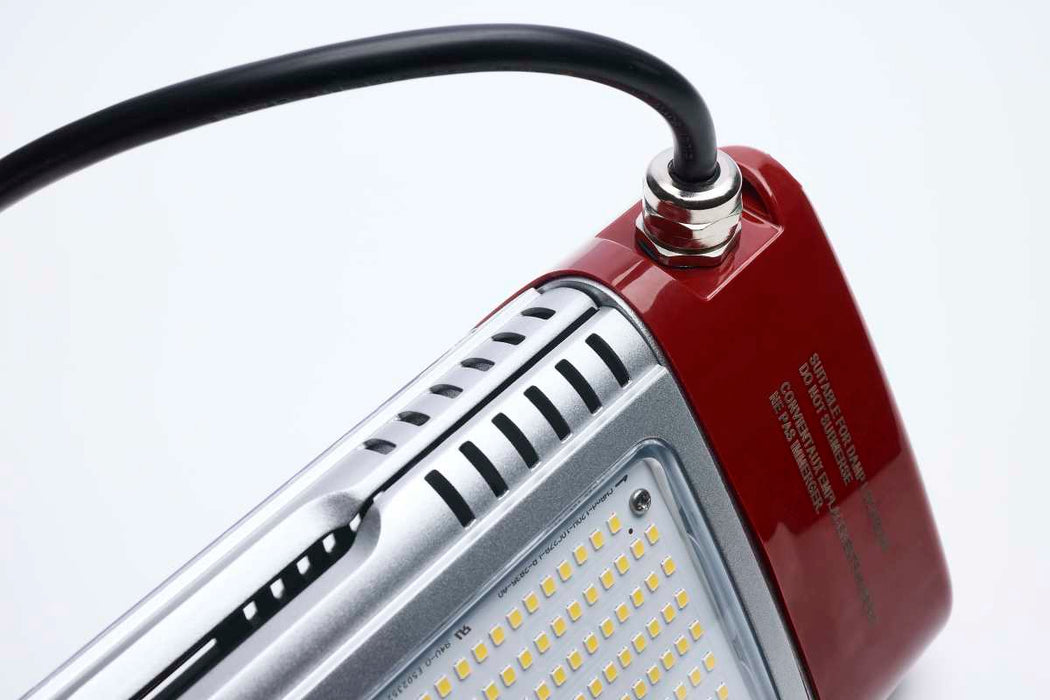 Work Light Satco S13175 30/70/100/120 Watt LED Work Light with Remote - 5000K CCT - Red Finish - 120 Volt Satco