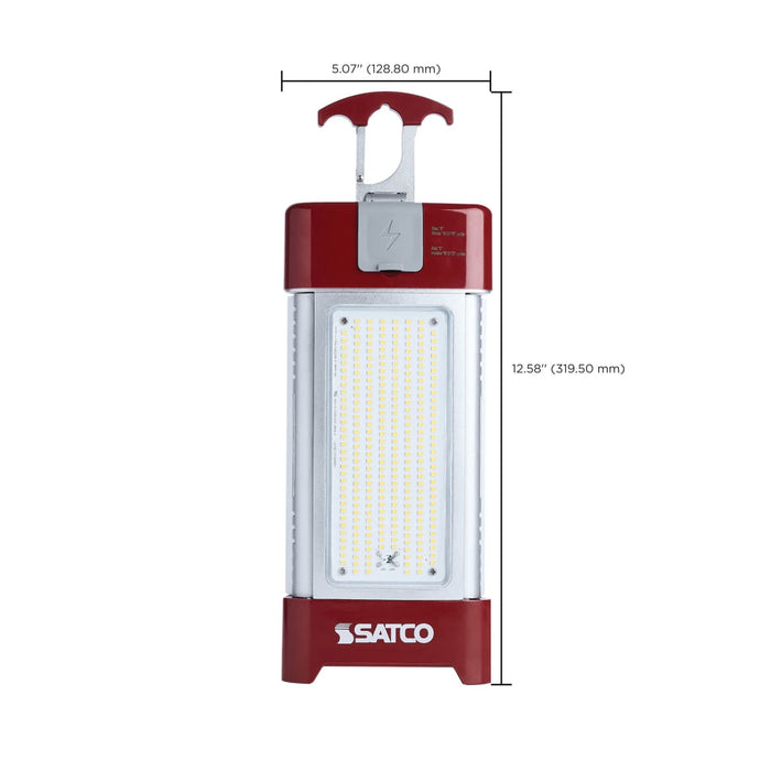 Work Light Satco S13175 30/70/100/120 Watt LED Work Light with Remote - 5000K CCT - Red Finish - 120 Volt Satco