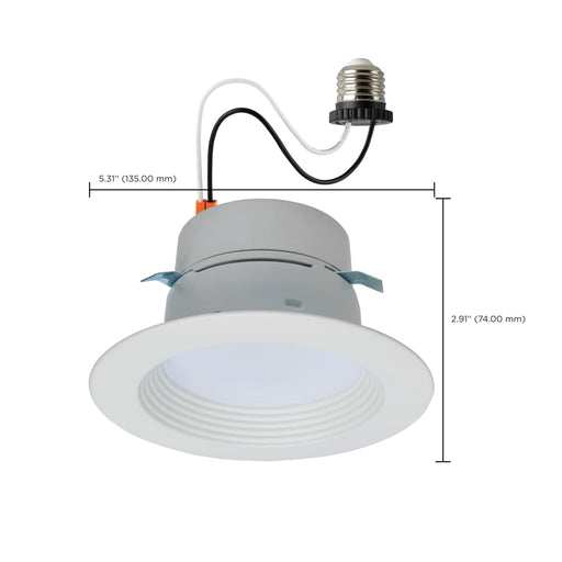 Downlight Retrofit Satco S18800 LED Retrofit Downlight - 5/6/7.5 Wattage Selectable - CCT and Lumens Selectable - 120 Volt - ColorQuick and PowerQuick Technology - Round - White Finish Satco