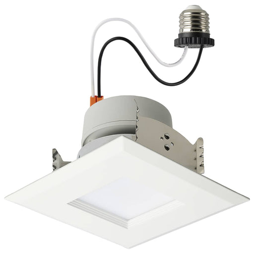 Downlight Retrofit Satco S18802 LED Retrofit Downlight - 5.5/6.5/8 Wattage Selectable - CCT and Lumens Selectable - 120 Volt - ColorQuick and PowerQuick Technology - Square - White Finish Satco