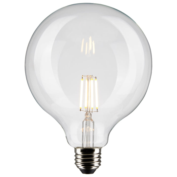 LED G40 Satco S21248 Clear G40 LED Filament Globe Bulb – 4W 2700K Dimmable E26 Base Satco