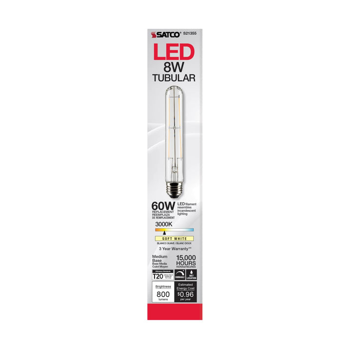 LED T9 Satco S21355 T9 LED Filament Bulb – 8W 3000K E26 Base SATCO