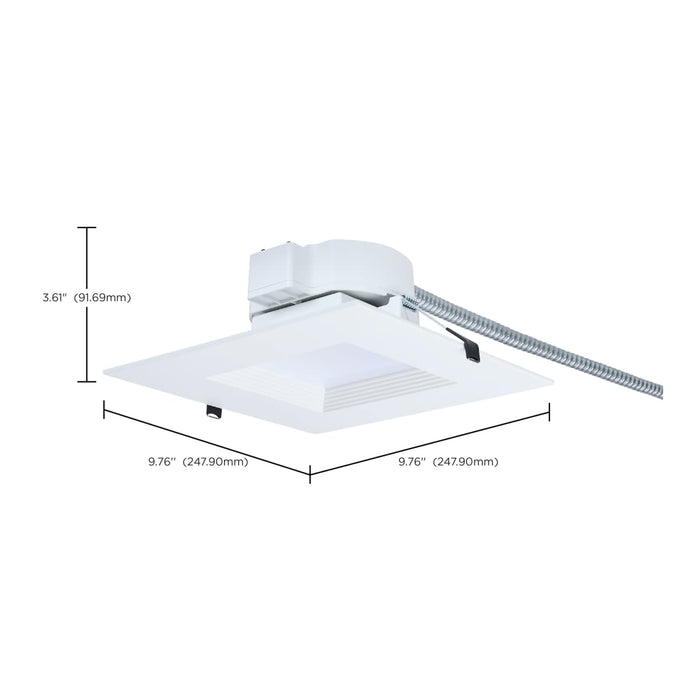 Commercial Downlight Retrofit Nuvo S21610 25.5W Field Selectable LED 8-Inch Commercial Downlight - Dual Dimming - Square - 120-347 Volt Nuvo