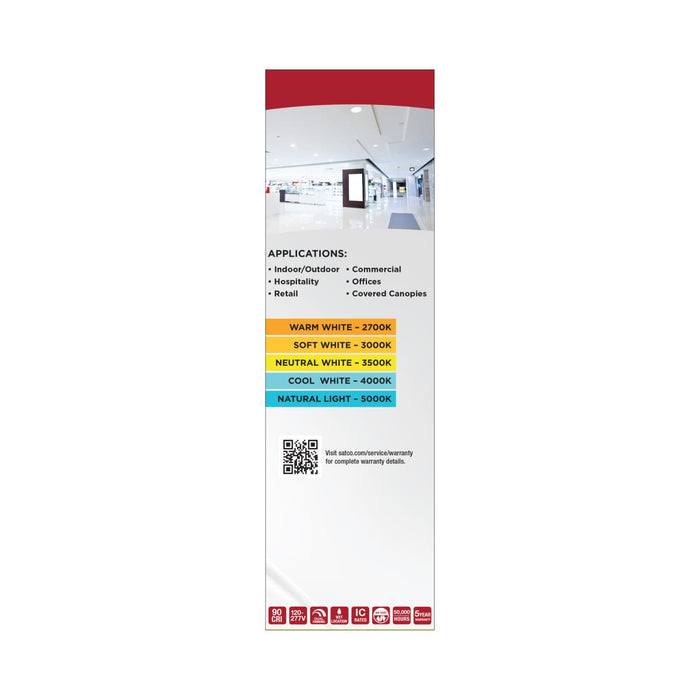 Commercial Downlight Retrofit Nuvo S21611 35W Field Selectable LED 10-Inch Commercial Downlight - Dual Dimming - Square - 120-277 Volt Nuvo