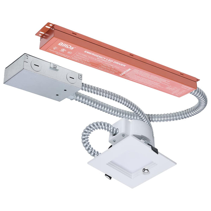 Commercial Downlight Retrofit Nuvo S21612 14.6W Field Selectable LED 4-Inch Commercial Downlight - Dual Dimming - Integrated Emergency Driver - Square - 120-347 Volt Nuvo