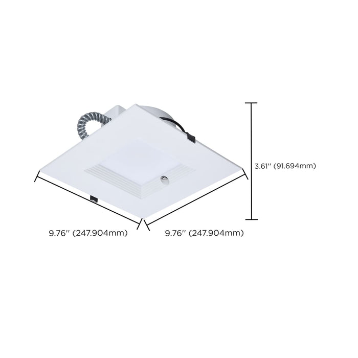 Commercial Downlight Retrofit Nuvo S21614 28W Field Selectable LED 8-Inch Commercial Downlight - Dual Dimming - Integrated Emergency Driver - Square - 120-347 Volt Nuvo
