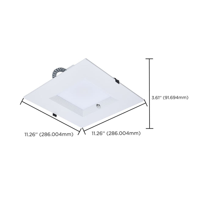 Commercial Downlight Retrofit Nuvo S21615 38W Field Selectable LED 10-Inch Commercial Downlight - Dual Dimming - Integrated Emergency Driver - Square - 120-277 Volt Nuvo