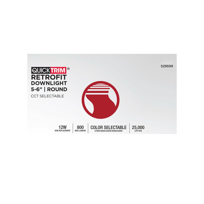 Downlight Retrofit Satco S29599 12 Watt LED Downlight Retrofit - 5-6 Inch - CCT Selectable - 120 Volt - 2 Pack Satco