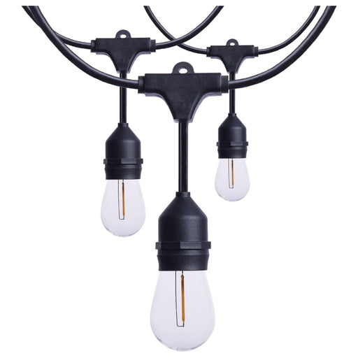 String Light Satco S8020R1 24 Foot LED String Light - 12-S14 Lamps - 2700K CCT - Black - 120 Volt Satco
