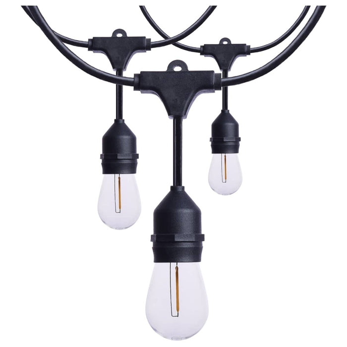 String Light Satco S8020R1 24 Foot LED String Light - 12-S14 Lamps - 2700K CCT - Black - 120 Volt Satco