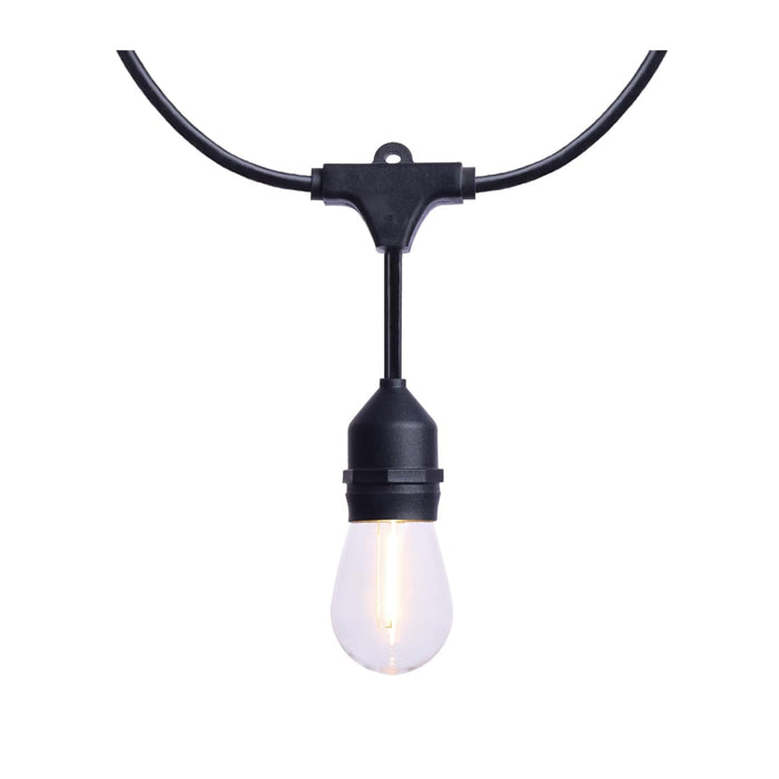 String Light Satco S8020R1 24 Foot LED String Light - 12-S14 Lamps - 2700K CCT - Black - 120 Volt Satco