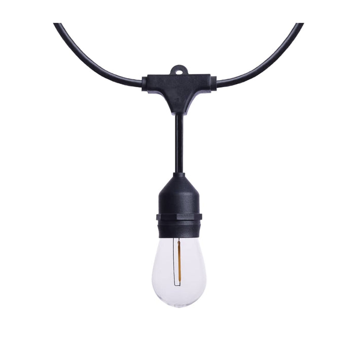 String Light Satco S8020R1 24 Foot LED String Light - 12-S14 Lamps - 2700K CCT - Black - 120 Volt Satco
