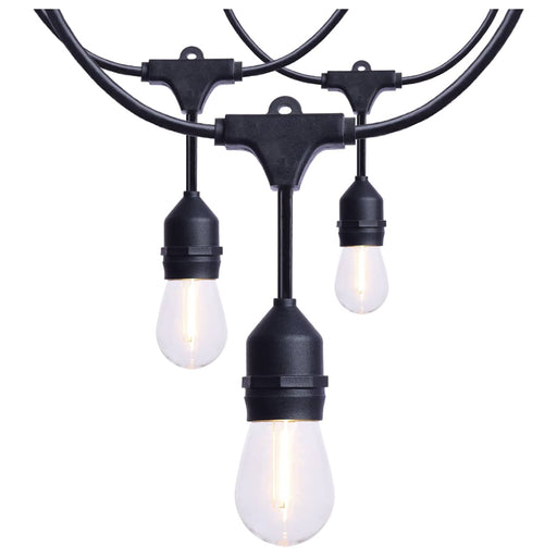 String Light Satco S8020R1 24 Foot LED String Light - 12-S14 Lamps - 2700K CCT - Black - 120 Volt Satco