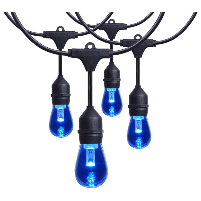 String Light Satco S8031R1 24 Foot LED String Light - 12-S14 Lamps - Medium Base - RGBTW - Infrared Remote - Black - 120 Volt Satco