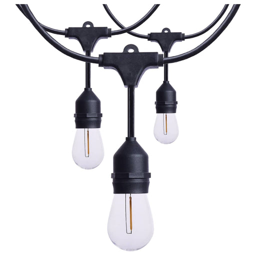 String Light Satco S8032R1 60 Foot LED String Light - 24-S14 Lamps - Medium Base - 2200K CCT - Black Satco
