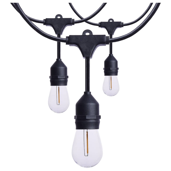 String Light Satco S8032R1 60 Foot LED String Light - 24-S14 Lamps - Medium Base - 2200K CCT - Black Satco