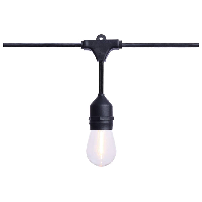 String Light Satco S8032R1 60 Foot LED String Light - 24-S14 Lamps - Medium Base - 2200K CCT - Black Satco
