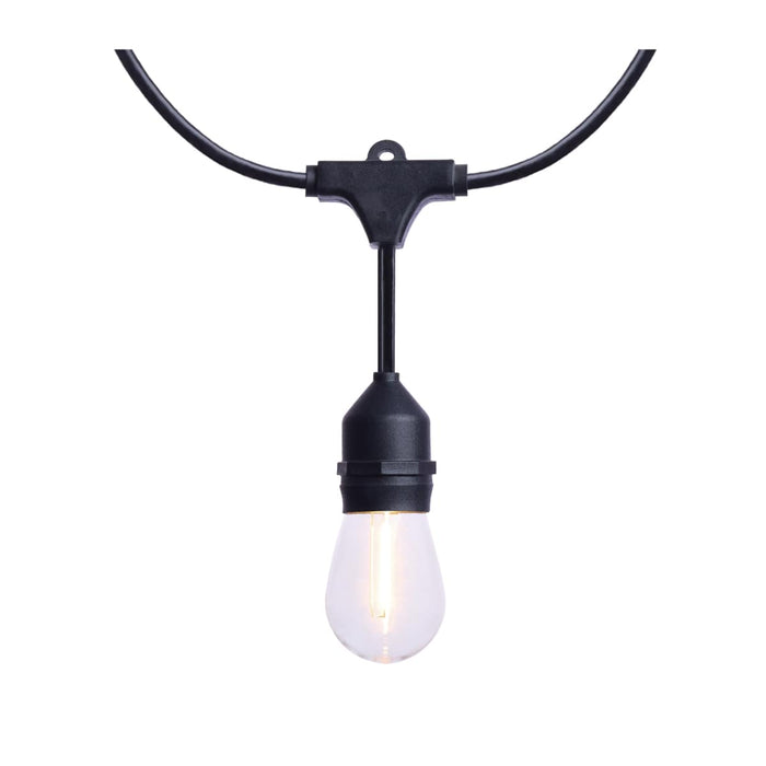 String Light Satco S8032R1 60 Foot LED String Light - 24-S14 Lamps - Medium Base - 2200K CCT - Black Satco