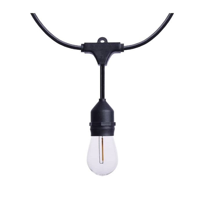String Light Satco S8032R1 60 Foot LED String Light - 24-S14 Lamps - Medium Base - 2200K CCT - Black Satco