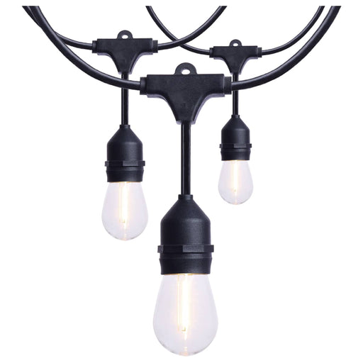 String Light Satco S8032R1 60 Foot LED String Light - 24-S14 Lamps - Medium Base - 2200K CCT - Black Satco