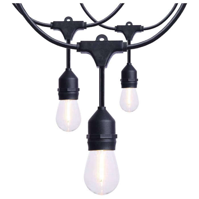 String Light Satco S8032R1 60 Foot LED String Light - 24-S14 Lamps - Medium Base - 2200K CCT - Black Satco
