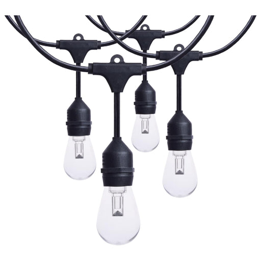 String Light Satco S8033R1 48 Foot LED String Light - 15-S14 Lamps - Medium Base - RGBTW - Infrared Remote - Black - 120 Volt Satco