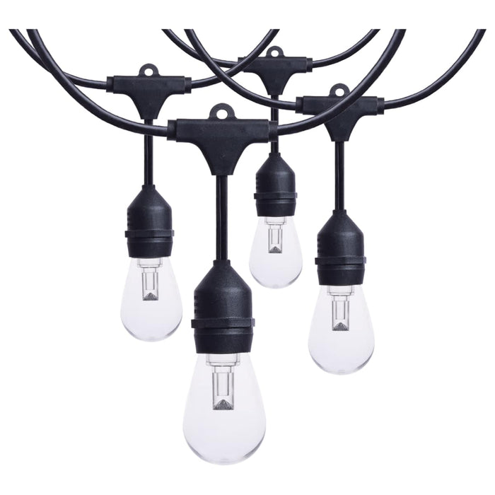 String Light Satco S8033R1 48 Foot LED String Light - 15-S14 Lamps - Medium Base - RGBTW - Infrared Remote - Black - 120 Volt Satco
