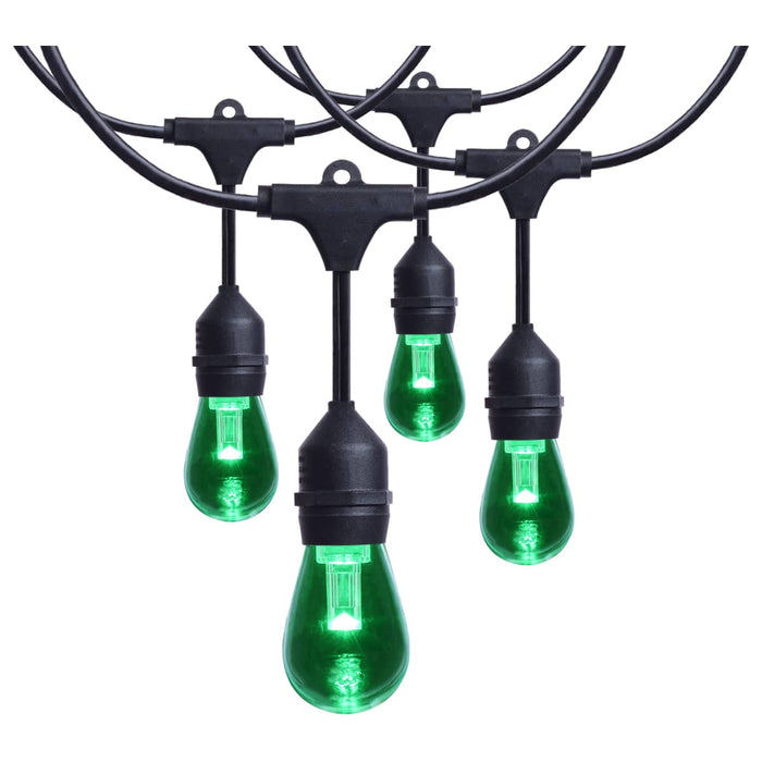 String Light Satco S8033R1 48 Foot LED String Light - 15-S14 Lamps - Medium Base - RGBTW - Infrared Remote - Black - 120 Volt Satco