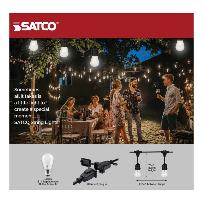 String Light Satco S8035 24Ft - Incandescent String Light - Includes 12-S14 bulbs - 120 Volts Satco