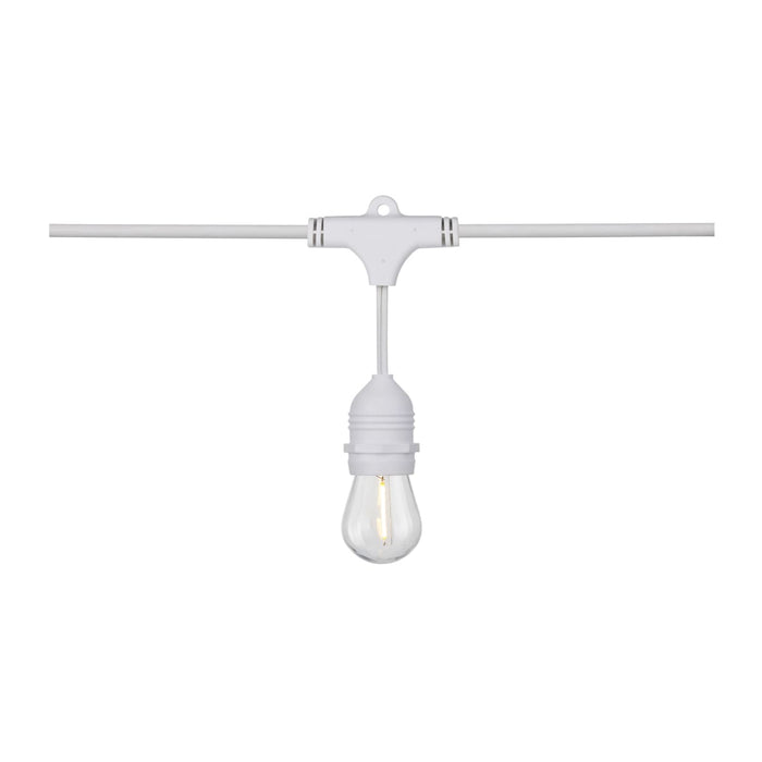 String Light Satco S8038 24Ft - LED String Light - Includes 12-S14 bulbs - 2200K - White Cord Satco