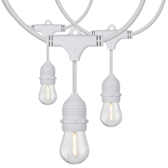 String Light Satco S8038 24Ft - LED String Light - Includes 12-S14 bulbs - 2200K - White Cord Satco