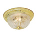 Flush Mount Nuvo SF76-091 2 Light - 11" Flush with Clear Ribbed Glass - Polished Brass Finish Nuvo