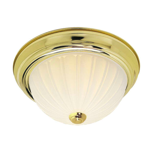 Flush Mount Nuvo SF76-124 2 Light - 11" Flush with Frosted Melon Glass - Polished Brass Finish Nuvo