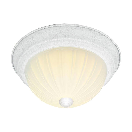 Flush Mount Nuvo SF76-125 2 Light - 11" Flush with Frosted Melon Glass - Textured White Finish Nuvo