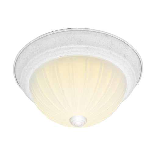 Flush Mount Nuvo SF76-129 3 Light - 15" Flush with Frosted Melon Glass - Textured White Finish Nuvo