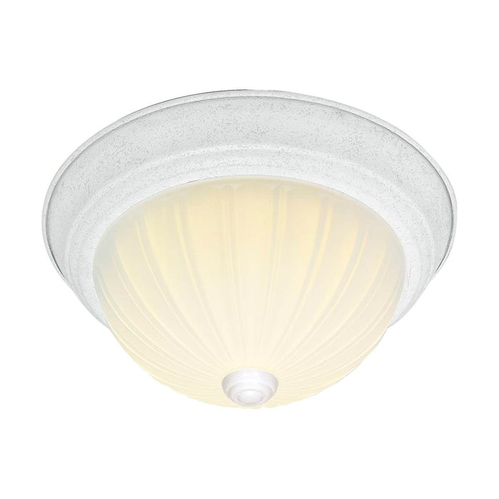 Flush Mount Nuvo SF76-129 3 Light - 15" Flush with Frosted Melon Glass - Textured White Finish Nuvo
