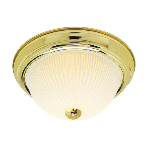 Flush Mount Nuvo SF76-132 2 Light - 13" Flush with Frosted Ribbed - Polished Brass Finish Nuvo