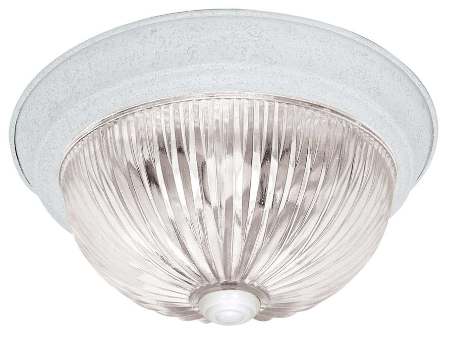 Flush Mount Nuvo SF76-191 2 Light - 11" Flush with Clear Ribbed Glass - Textured White Finish Nuvo
