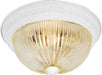 Flush Mount Nuvo SF76-192 2 Light - 13" Flush with Clear Ribbed Glass - Textured White Finish Nuvo