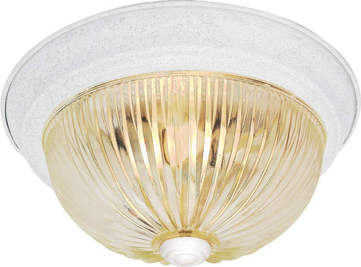 Flush Mount Nuvo SF76-192 2 Light - 13" Flush with Clear Ribbed Glass - Textured White Finish Nuvo