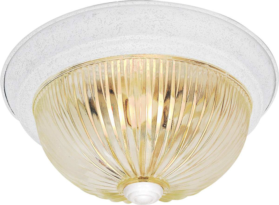 Flush Mount Nuvo SF76-192 2 Light - 13" Flush with Clear Ribbed Glass - Textured White Finish Nuvo