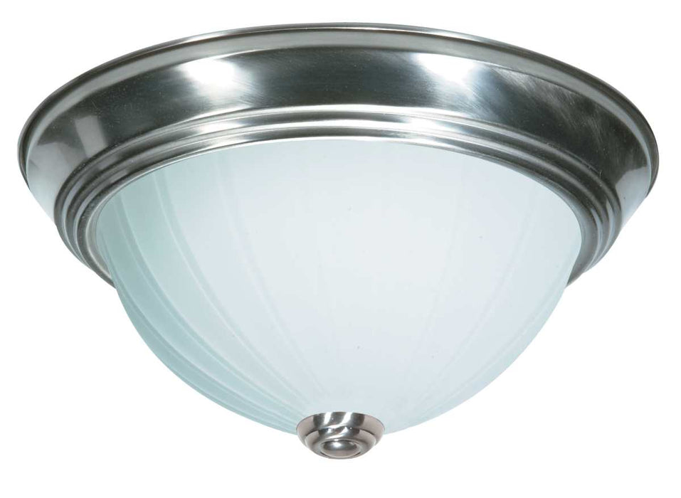 Flush Mount Nuvo SF76-243 2 Light - 11" Flush with Frosted Melon Glass - Brushed Nickel Finish Nuvo