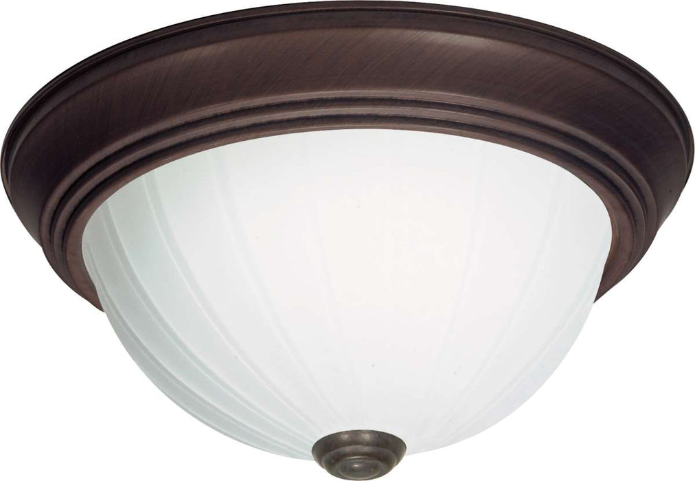 Flush Mount Nuvo SF76-248 3 Light - 15" Flush with Frosted Melon Glass - Old Bronze Finish Nuvo