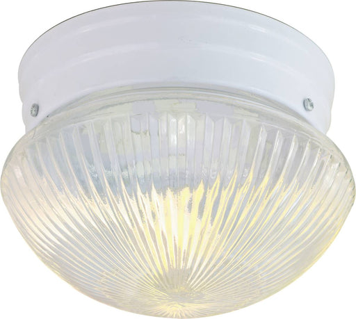 Flush Mount Nuvo SF76-251 1 Light - 8" Flush with Clear Ribbed Glass - White Finish Nuvo